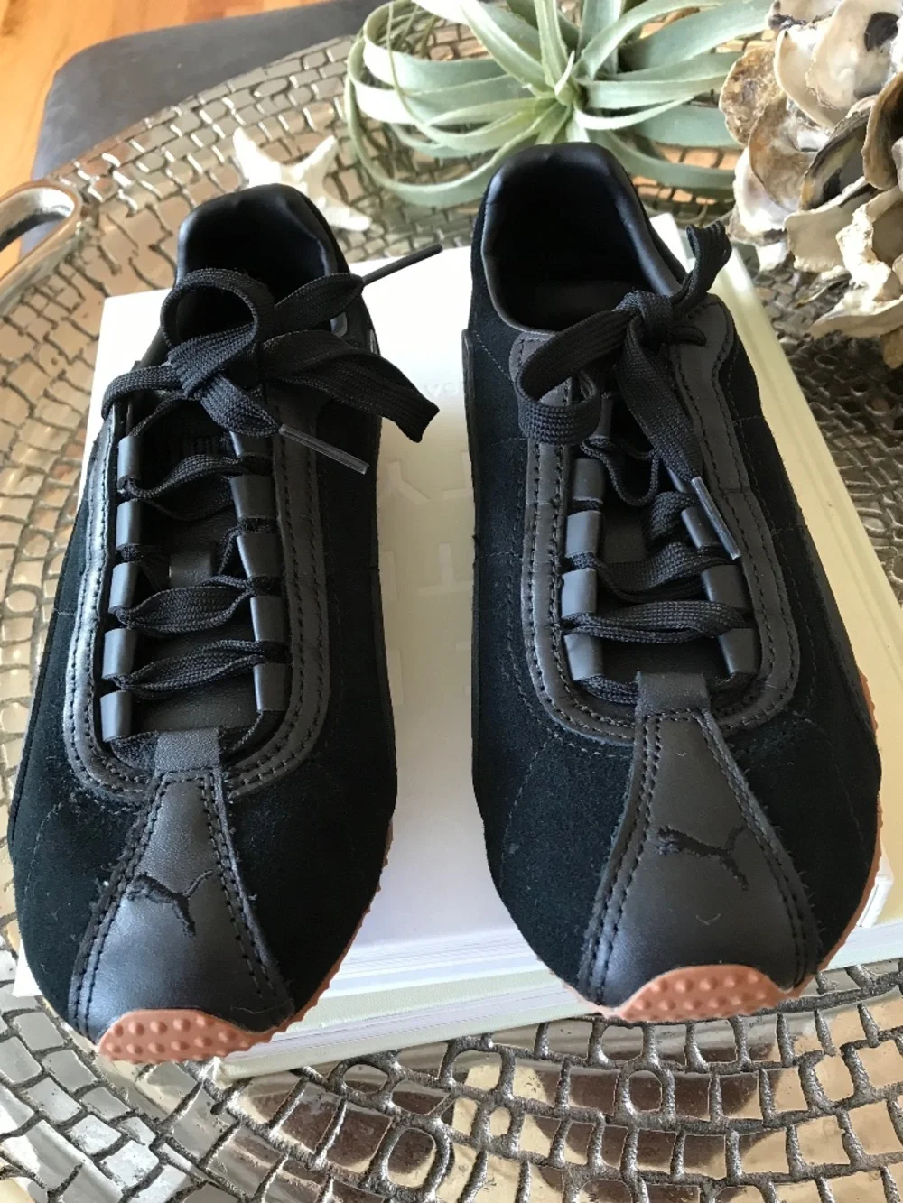 PUMA H-STREET PREMIUM BLACK-SHADOW GRAY-GUM LOW PROFILE Y2K RETRO SNEAKERS NWOT